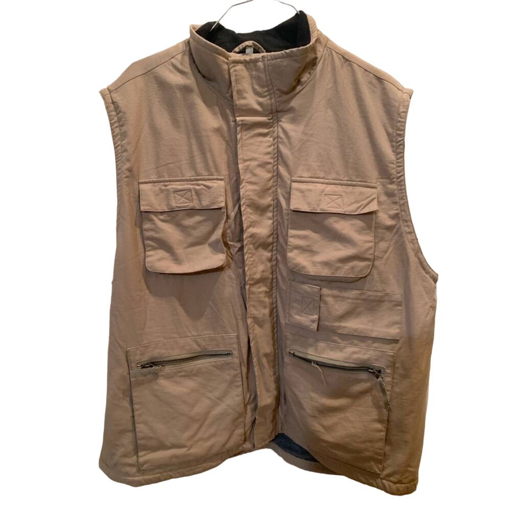 Fieldmaster Men’s Outdoor Tan Fishing hunting Vest size XL with knife po…